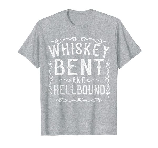 

whiskey bent and hellbound shirt country biker bourbon gift, White;black