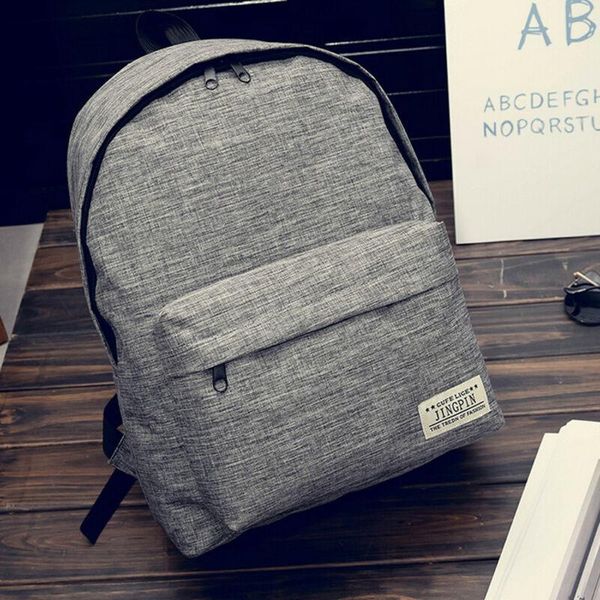 

backpack men women shoulder canvas rucksack school travel college bag solid portable large student big