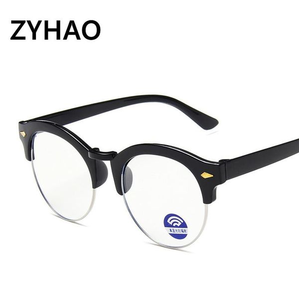 

fashion sunglasses frames kids plastic half frame blue light glasses girls boys baby vintage round children eyeglasses oculos grau, Black