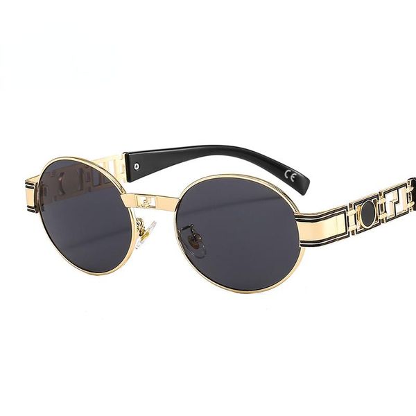 

sunglasses 2021 styleround women men designer fashion trend gradients alloy frame carved decoration sun glasses, White;black