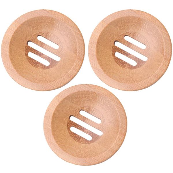 

soap dishes 3pcs bamboo dish placing rack drying tool case