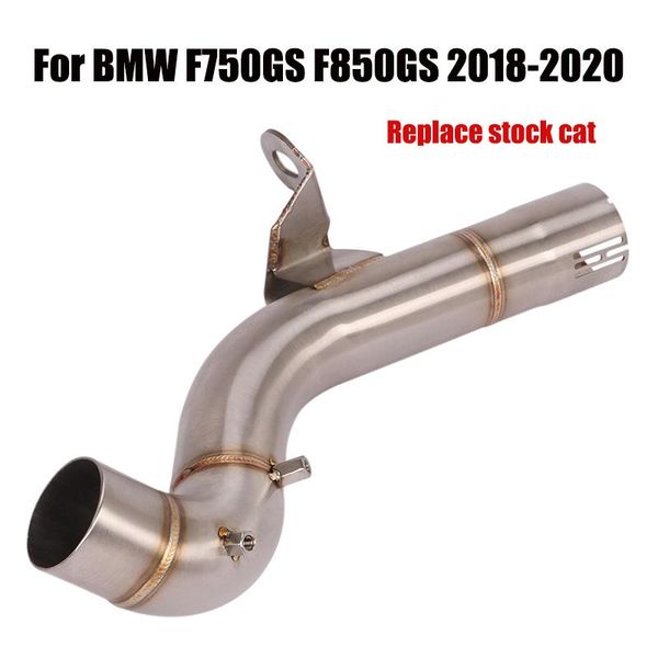 

motorcycle exhaust system for f750gs f850gs 2021-2021 middle link pipe connecting section delete stock catalyst stainless steel