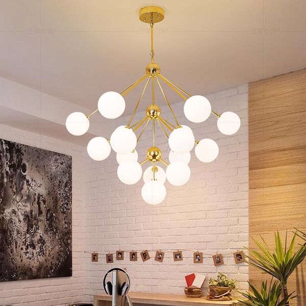 

chandeliers nordic led chandelier glass lampshade living room bedroom bar restaurant lighting simple molecular magic bean