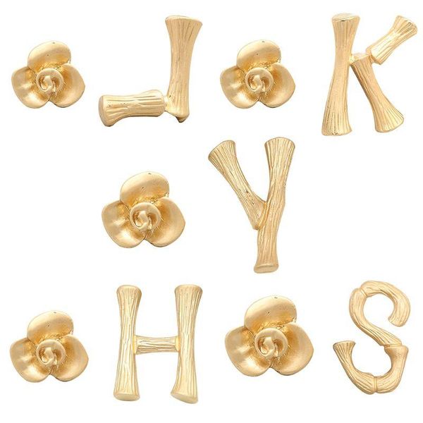 

dangle & chandelier jewelry rose bamboo hoop earrings letters women gold accessories, Silver