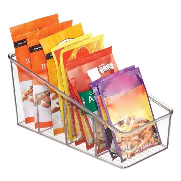 

large plastic packet organizer caddy storage station for kitchen pantry cabinet counterholds spice pouches a1 bottles & jars