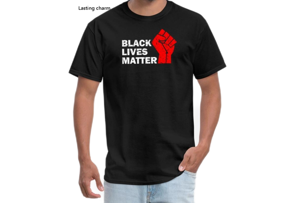

men's t-shirts lasting charm black lives matter t-shirt, White;black