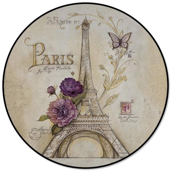 

carpets vintage paris tower butterfly super softest door mat outdoor kitchen picnic office girl round carpet protector