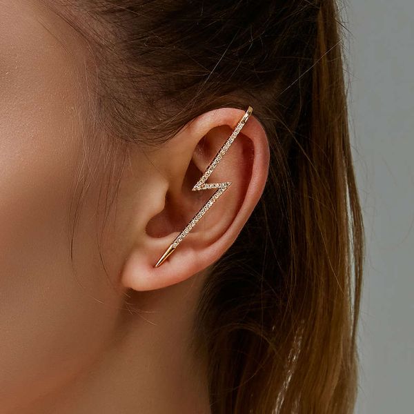 

ins zircon puncture lightning ear hook personality surround auricle type drill bone clip oblique line nail
