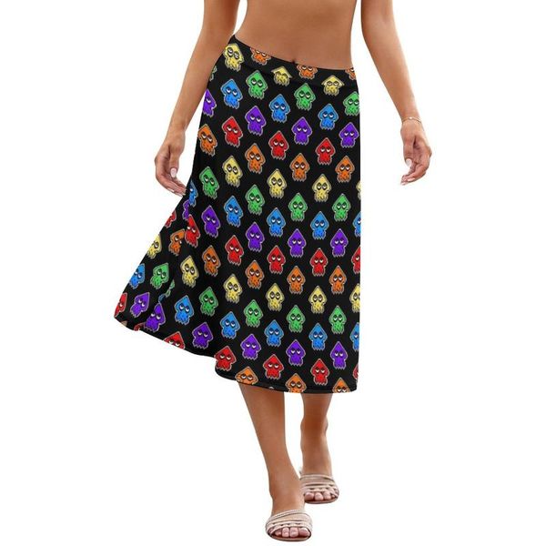 

skirts splatoon skirt spandex teen party elegant pattern midi, Black