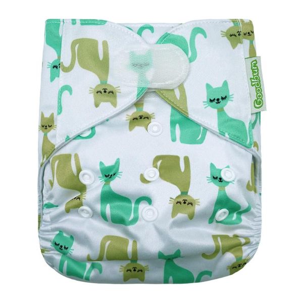 

goodbum cat print hook loop cloth diaper washable adjustable nappy for 3-15kg baby diapers
