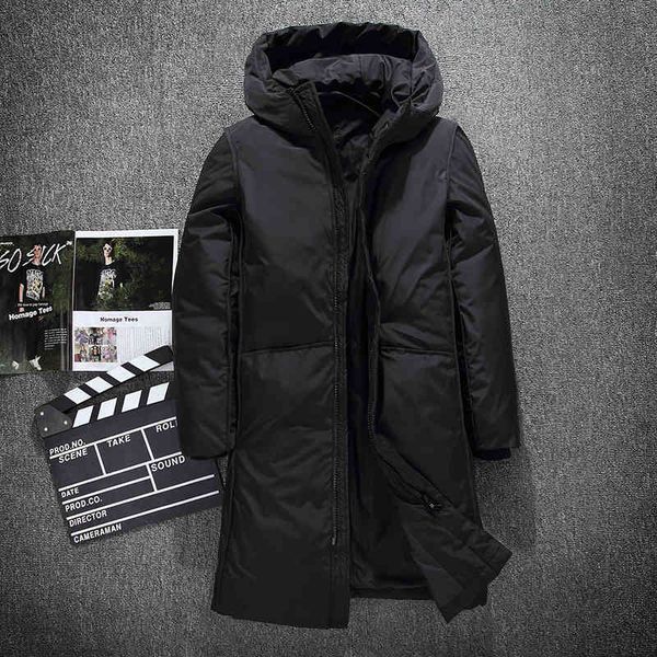 

Fashion Long Warm Winter et Men's Waterproof Clothing Male Cotton Autumn Coat Quality White Duck Down Parkas Men Overcoat, Black;white