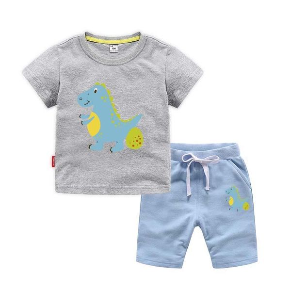 

clothing sets zwf841 summer baby boy clothes set cartoon character pattern children girl short sleeve t shirt+ shorts pants 2pcs suit, White