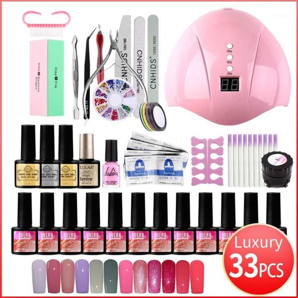 

nail art set with uv led lamp dryer 24/36w gel polish kit soak off manicure tools drill for tools1