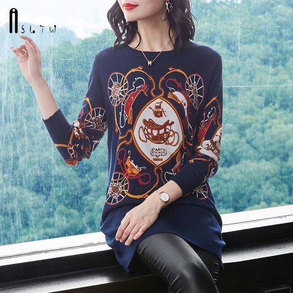 

women's sweaters asltw fashion geometric long lady sweater autumn and winter sleeve pullovers knitwear jumper plus size women, White;black