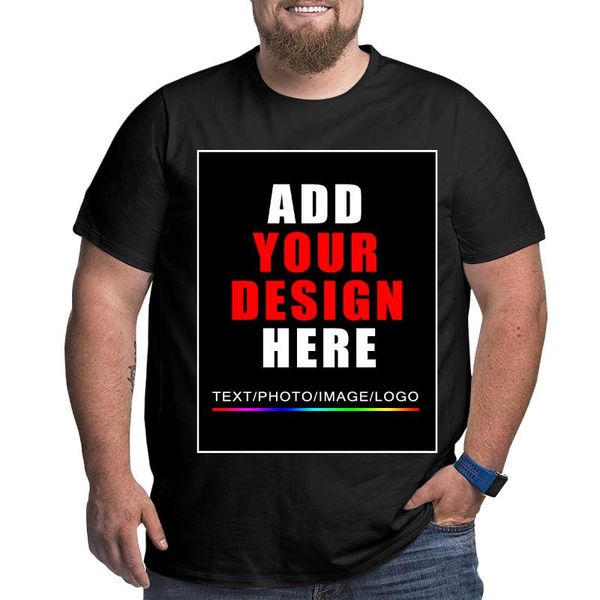

men's t-shirts customized image/picture plus size t shirts black oversized tees for fathers cotton summer workout short sleeve clothes, White;black