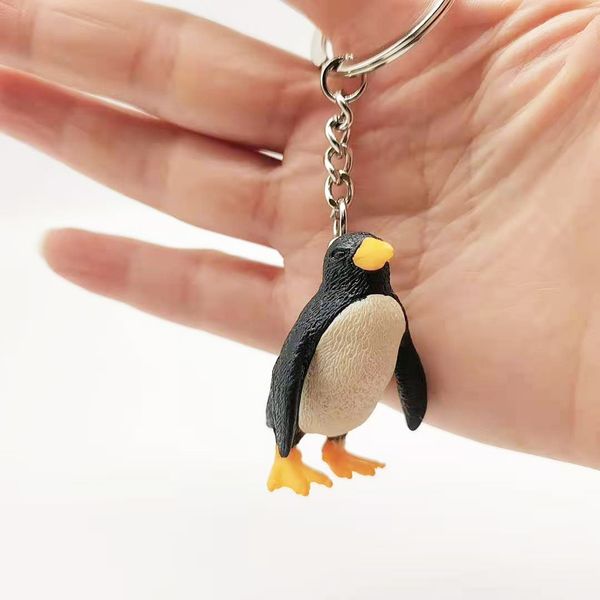 

2021 fashion keychain cartoon cute baby penguin key chain bag pendant gift creative micro landscape decoration activity gift, Silver