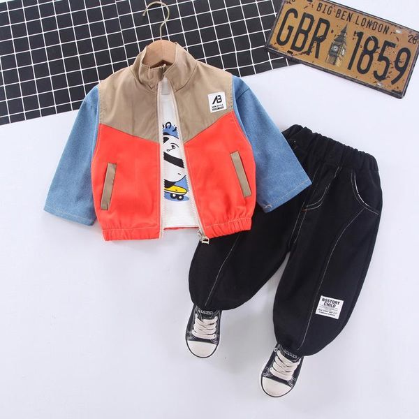 

clothing sets 3pcs/set kids autumn clothes baby boy set children outwear casual sweatpants cartoon sweatshirt conjuntos de vestido, White