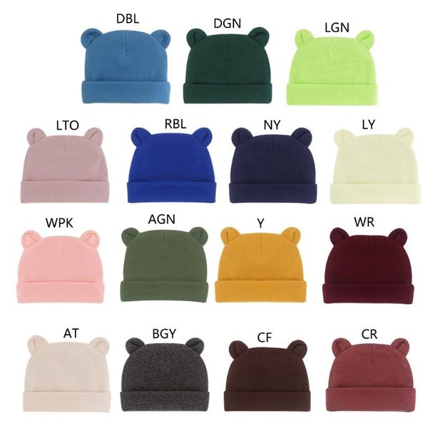 

caps & hats double layer beanie hat preemie boys girls born accessories solid color infant baby autumn winter, Yellow