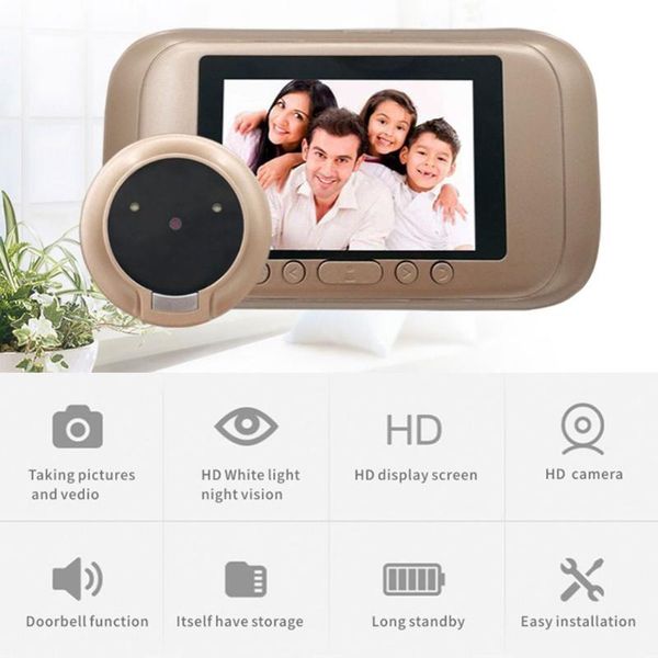 

doorbells 3.5-inch high-definition display color screen video doorbell touch button night vision motion detection electronic peephole