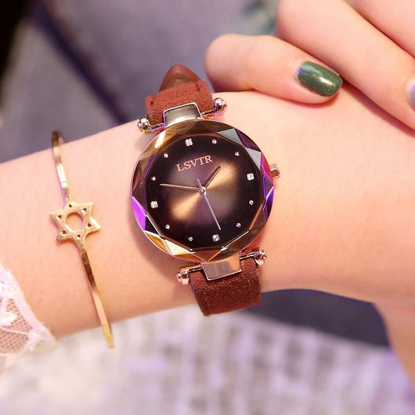 

women quartz watches rose black ladies brand crystal luxury female wrist watch wristwatches, Slivery;brown