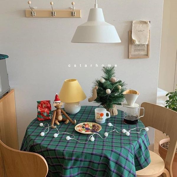 

cotton plaid tablecloth kitchen outdoor mat home decoration table cloth