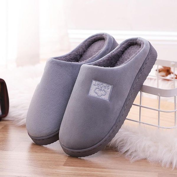

shoes women and mens couples cloud flock warm non-slip floor home slippers indoor soft aug6, Black