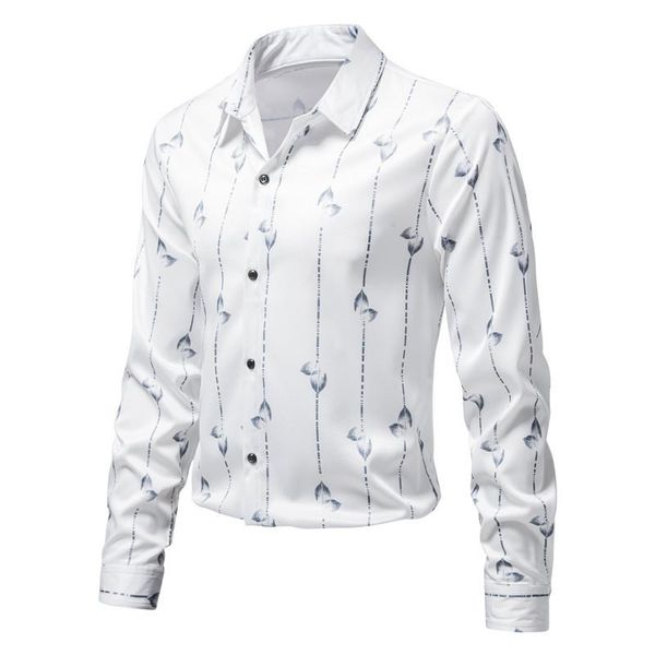 

men's casual shirts 2022 trend long-sleeved shirt business office party plus size, White;black