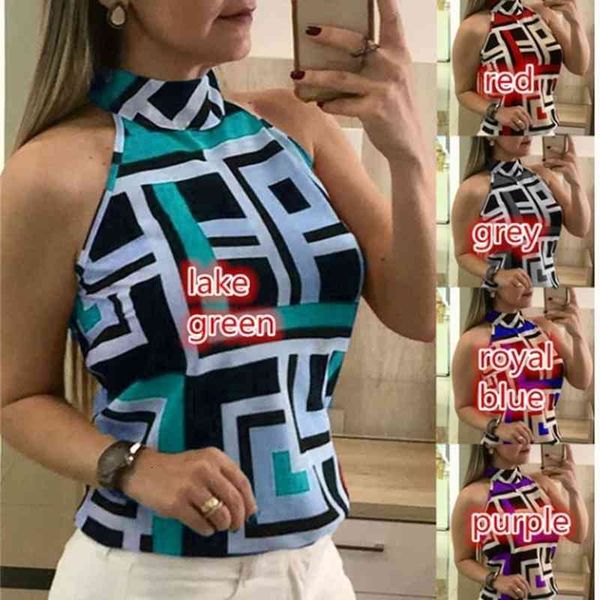 

women's t-shirt men's fashion summer sleeveless neck stitching printed chiffon for women crop, White