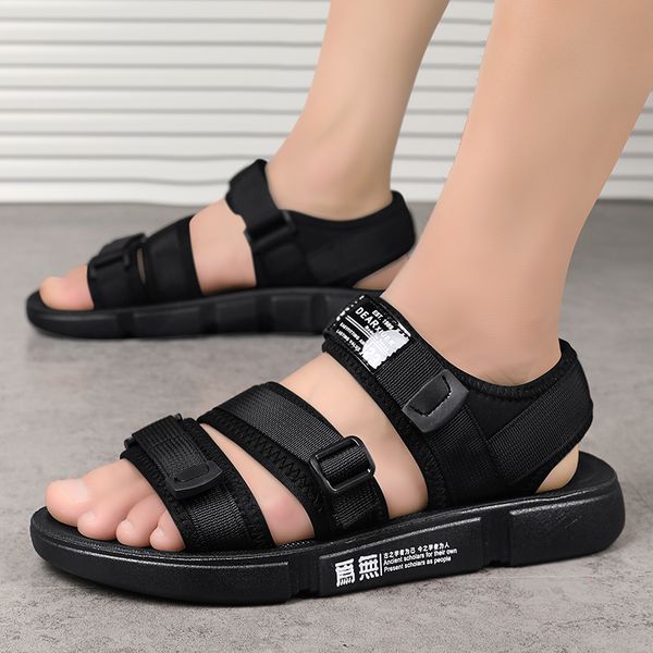 

cross-border mens women 2021 casual sandals slippers shoes summer trend men's youth breathable beach sandal and slipper code: 33hm-9921, Black