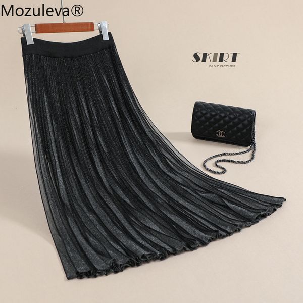 

wet autumn thin skirt mercerised cotton plied with knitted or crocheted long to-line skirts dressed, Black