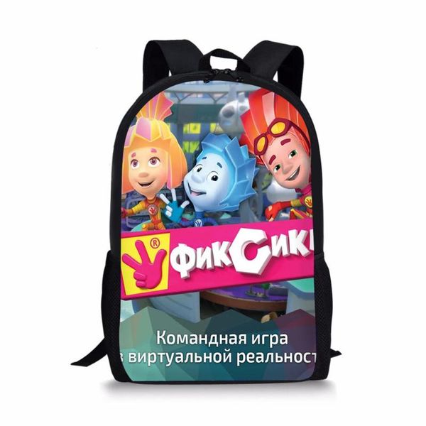 

school bags 2021 kids backpack russian cartoon the fixes pattern students bag kawaii boys and girls mochila book