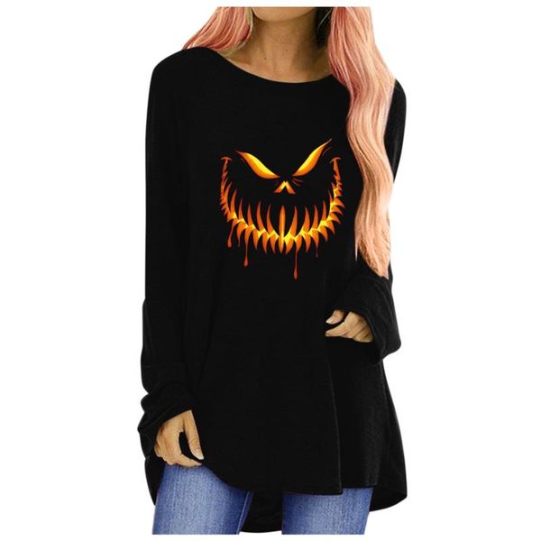 

women's blouses & shirts halloween t-shirt fashion t shirt autumn winter ladies o neck female women long sleeve blusas pullover, White