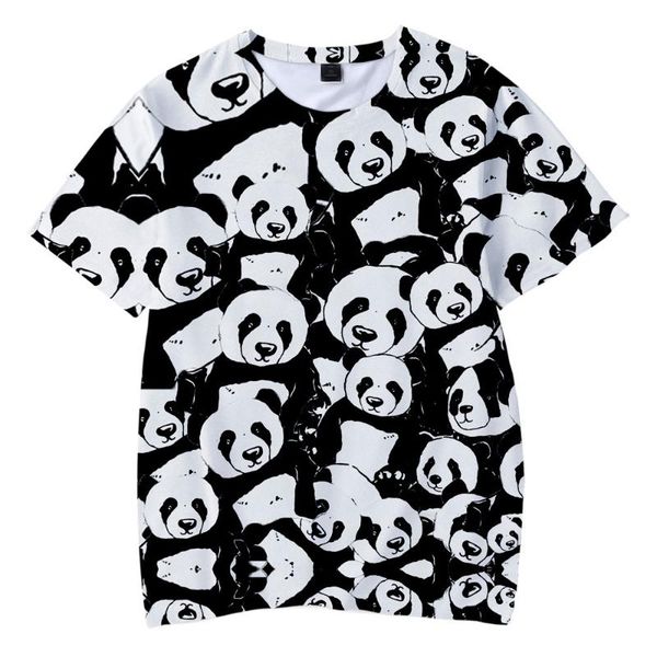 

men's t-shirts animal panda 3d printed t-shirt fashion casual harajuku style sweatshirt round neck hip-hop streetwear, White;black