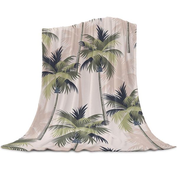 

blankets tropical plant palm tree coral fleece flannel bedspreads soft warm for bed sofa nap wrap blanket