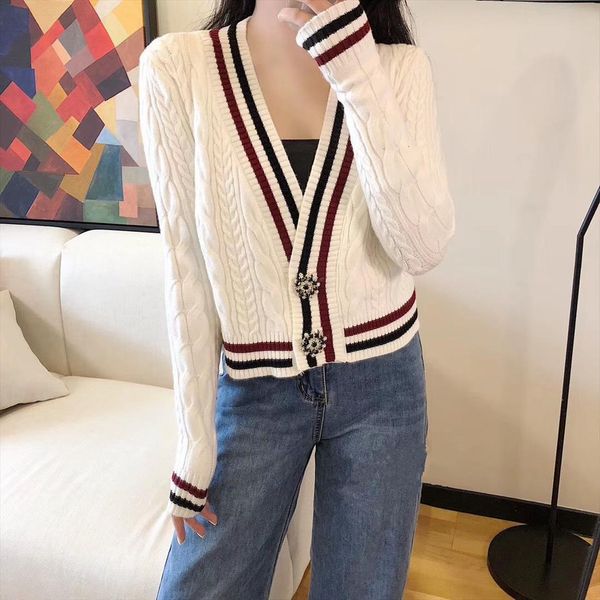 

woman femme chandails fall knitted womens sweaters loose high waist short cardigan women pull hiver, White;black