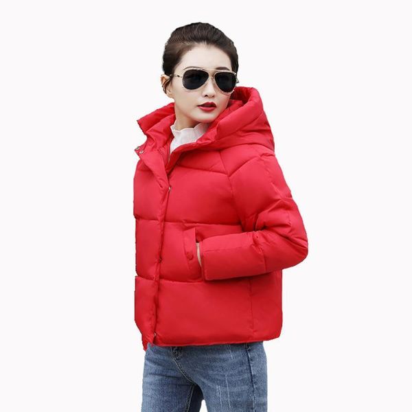 

women's down & parkas autumn winter short jacket women solid thick oversized parka hooded cotton padded jackets casual coats loose outw, Black