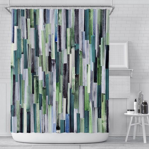

shower curtains ink and wash painting curtain waterproof polyester mildew-proof thickened bathroom decor with hook opaque
