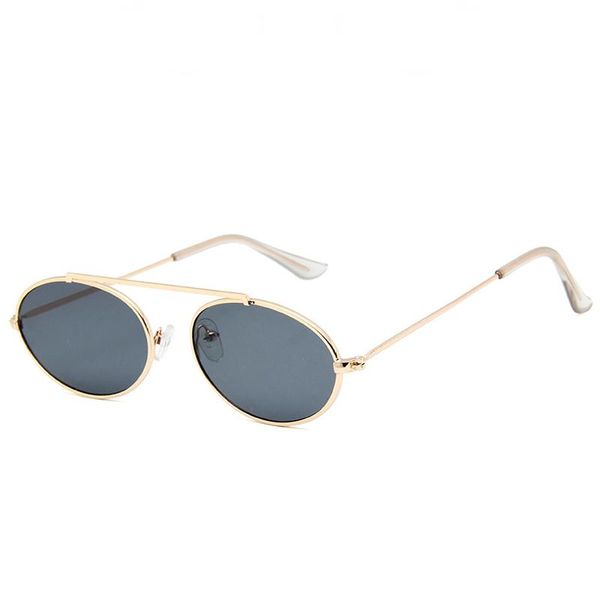 

sunglasses seemfly fashion oval metal retro small frame trend personality net red glasses brand designer uv400 eyewear, White;black
