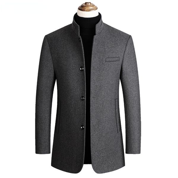 

men's trench coat overcoat daily fall & winter long coat regular fit basic jacket long sleeve, Black;brown