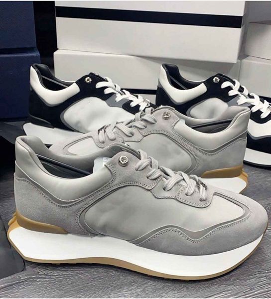

[eu38-46,original box] spectres sneakers shoes men sporty style runner suede leather skateboard walking technical fabric popular designer jo, Black