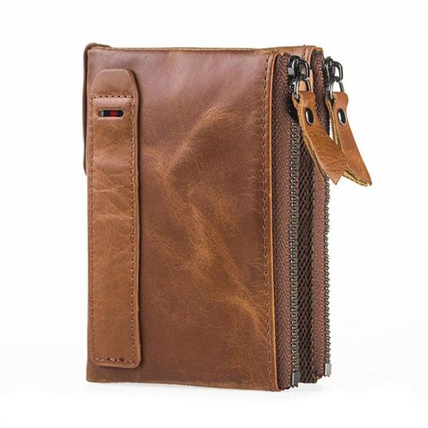 

wallets men's leather wallet purse tidehead cowhide crazy horse ancient customs w3-132, Red;black