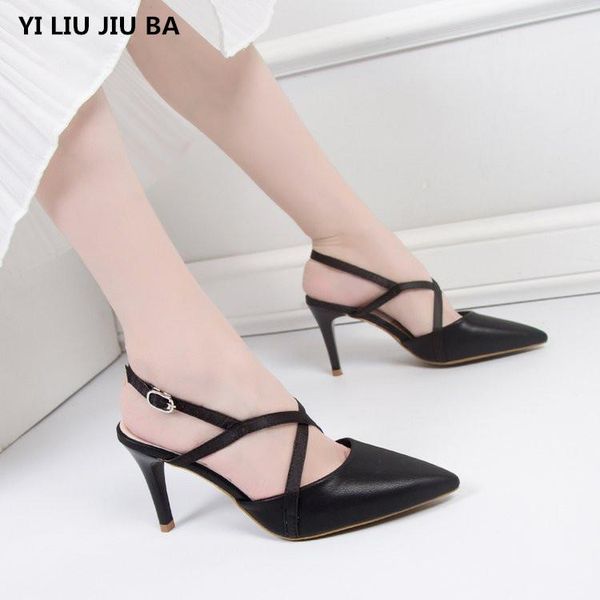 

dress shoes summer women pumps office woman high heels shallow pointed toe slip-on thin wedding p133, Black