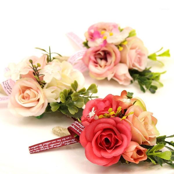 

charm bracelets korean bride sen serie three-dimensional flower bracelet wrist corsage bridesmaid gift women, Golden;silver