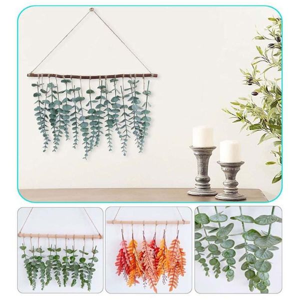 

decorative flowers & wreaths artificial eucalyptus wall hanging plant vines leaves greenery farmhouse boho home decorations for bedroom nurs