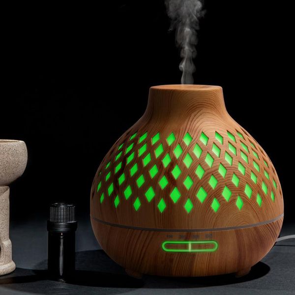 

humidifiers 400ml wood essential oil diffuser ultrasonic usb air humidifier with 7 color led lights remote control office home difusor