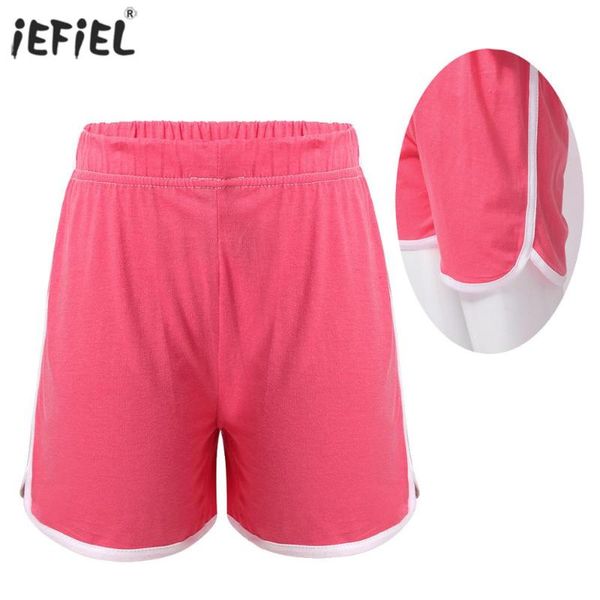 

shorts summer fashion girls workout yoga elastic waistband for soft comfortable cotton fitness pants kids clothes, Black