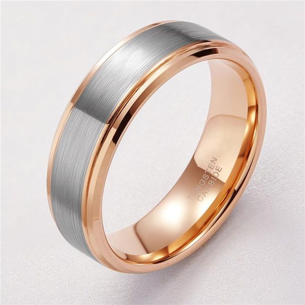 

wedding rings eamti 8mm tungsten man ring engagement simple jewelry rose gold, silver color joyas para hombre bague phalange, Slivery;golden
