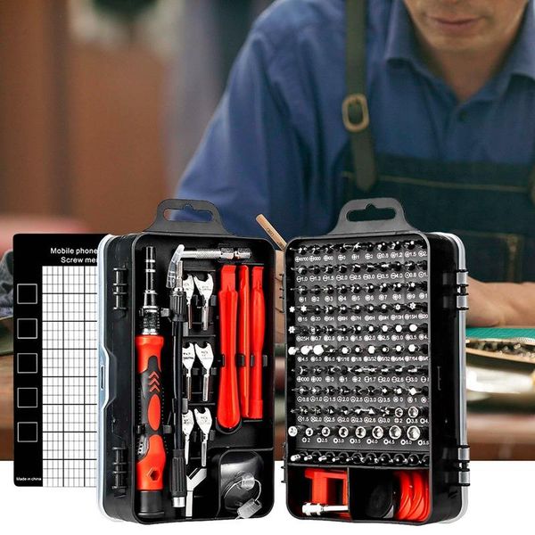 

professional hand tool sets portable 135 in 1 screwdriver kit torx hex s2 bits tap screw driver pocket wrench repair tools
