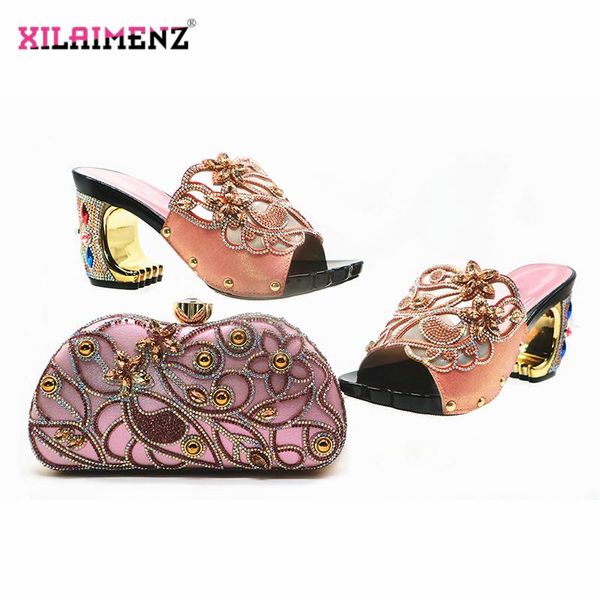

dress shoes strange heels arrivals italian design matching and bag set nigerian party to match in pink color, Black