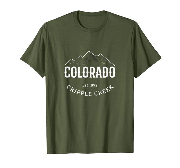 

retro cool cripple creek colorado rocky mountains novelty t-shirt, White;black